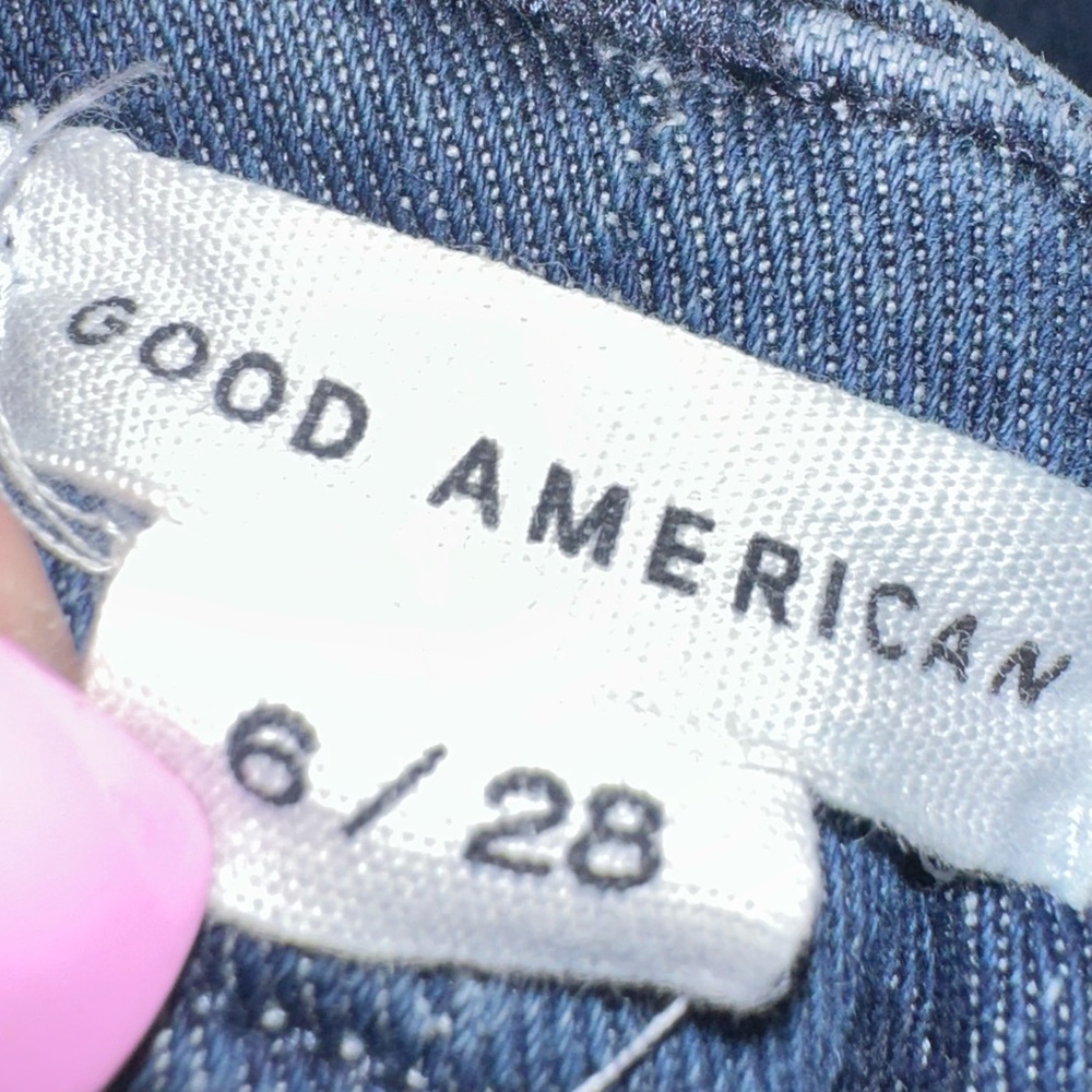 Good American Good Legs Skinny High Rise Button Fly Jeans in Blue830 Size 6/28 - Picture 14 of 15